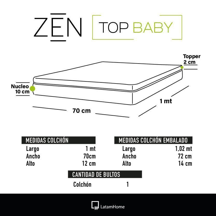 Colchón Cuna Zen Top Baby Hybrid 70x100 Cm - Funda Lavable-6