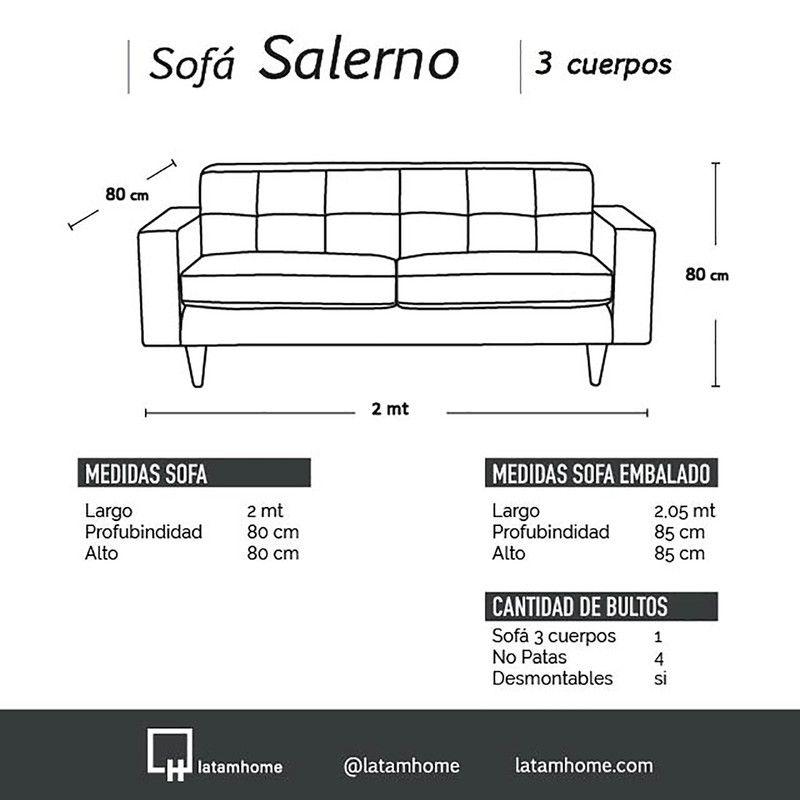 Sofa Salerno 3C Tela  Velvet  Azul Petroleo-3