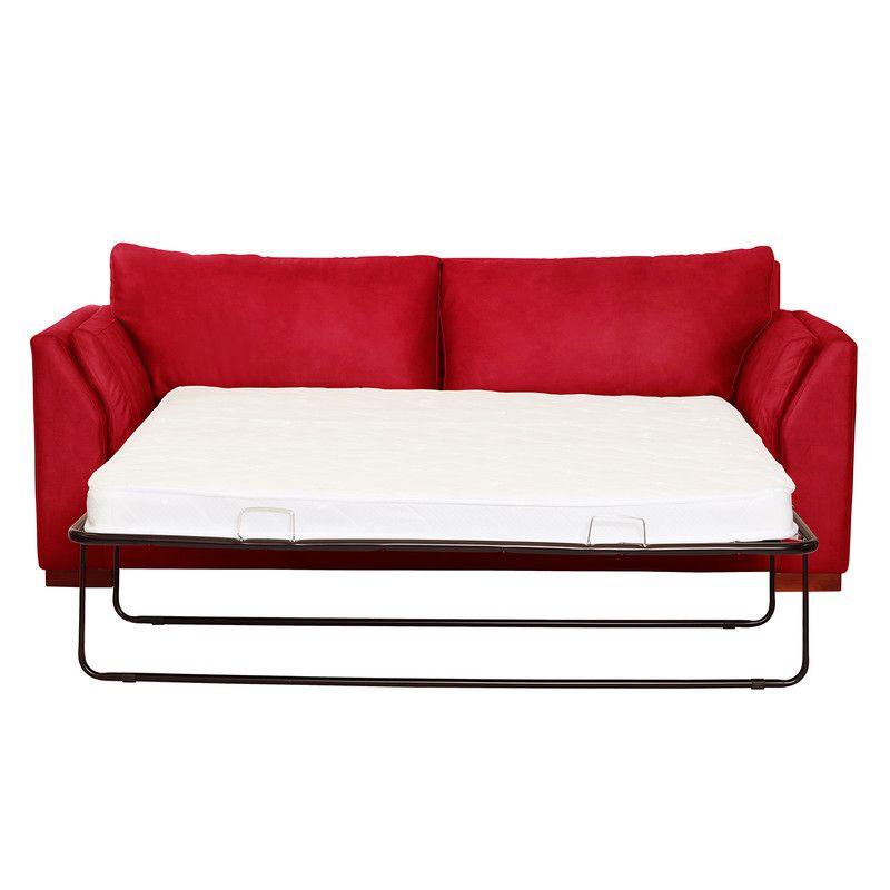Sofa Cama Milan 2Pl Con Resortes Pocket Cuero Kentucky Rojo-2