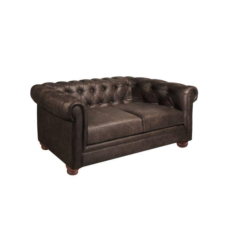 Sofá Florencia 2 Cuerpos Capitoné Cuero Colorado-2