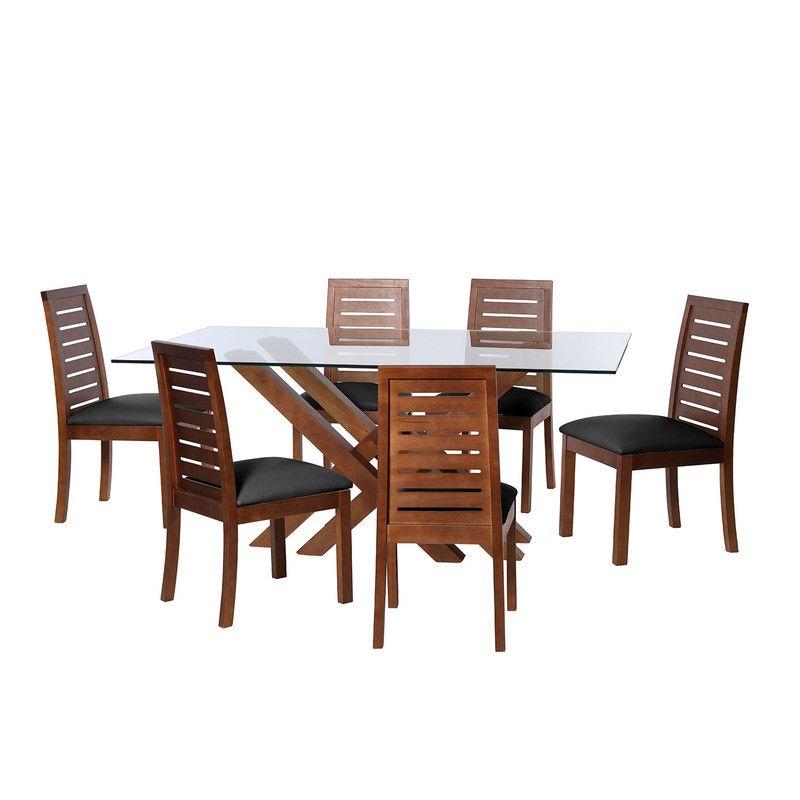 Juego De Comedor Merida 6 Sillas Tenerife Pu Negro-0