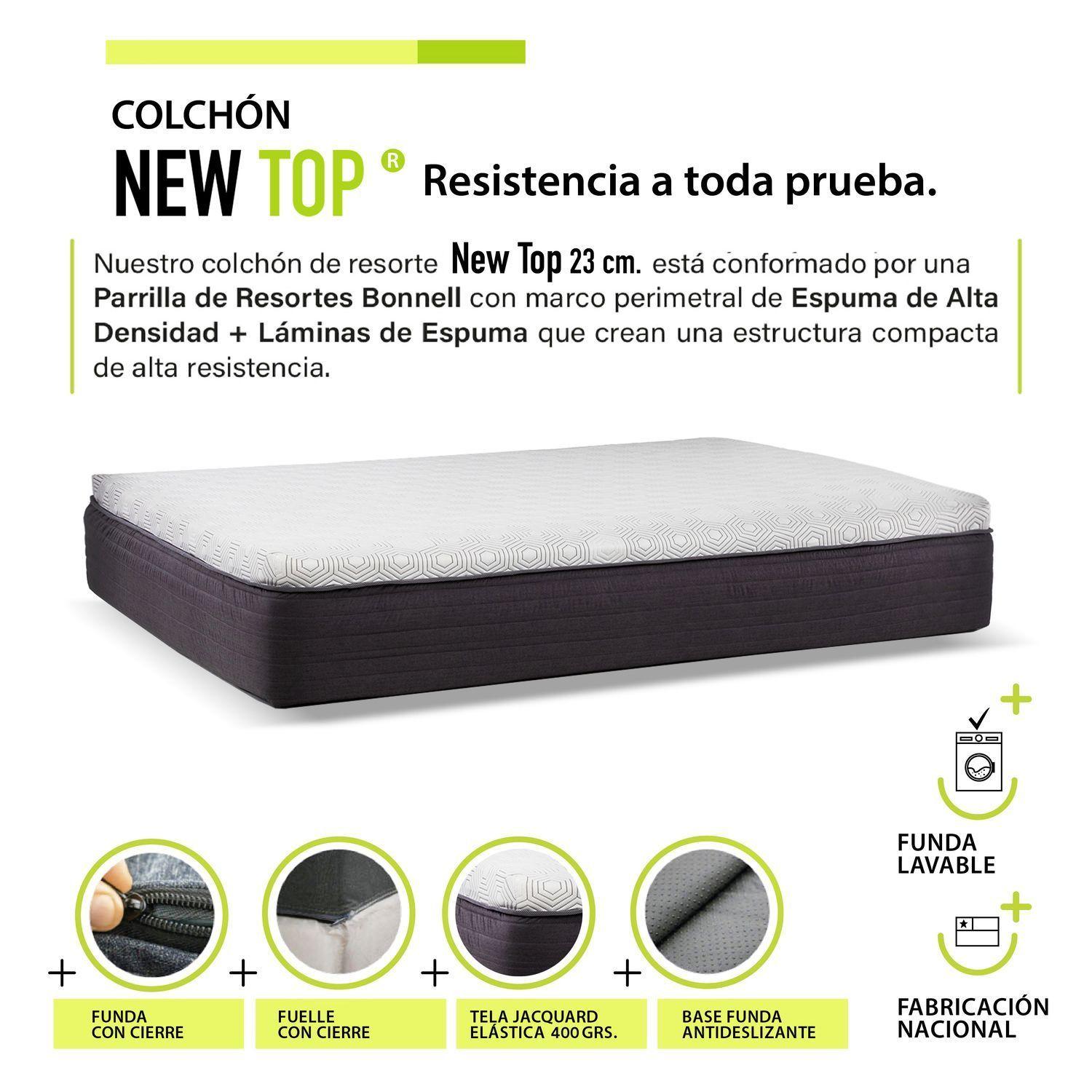 Cama Funcional Boxet Full 1,35 Mt Colchon Resortes New Top Funda Lavable-3