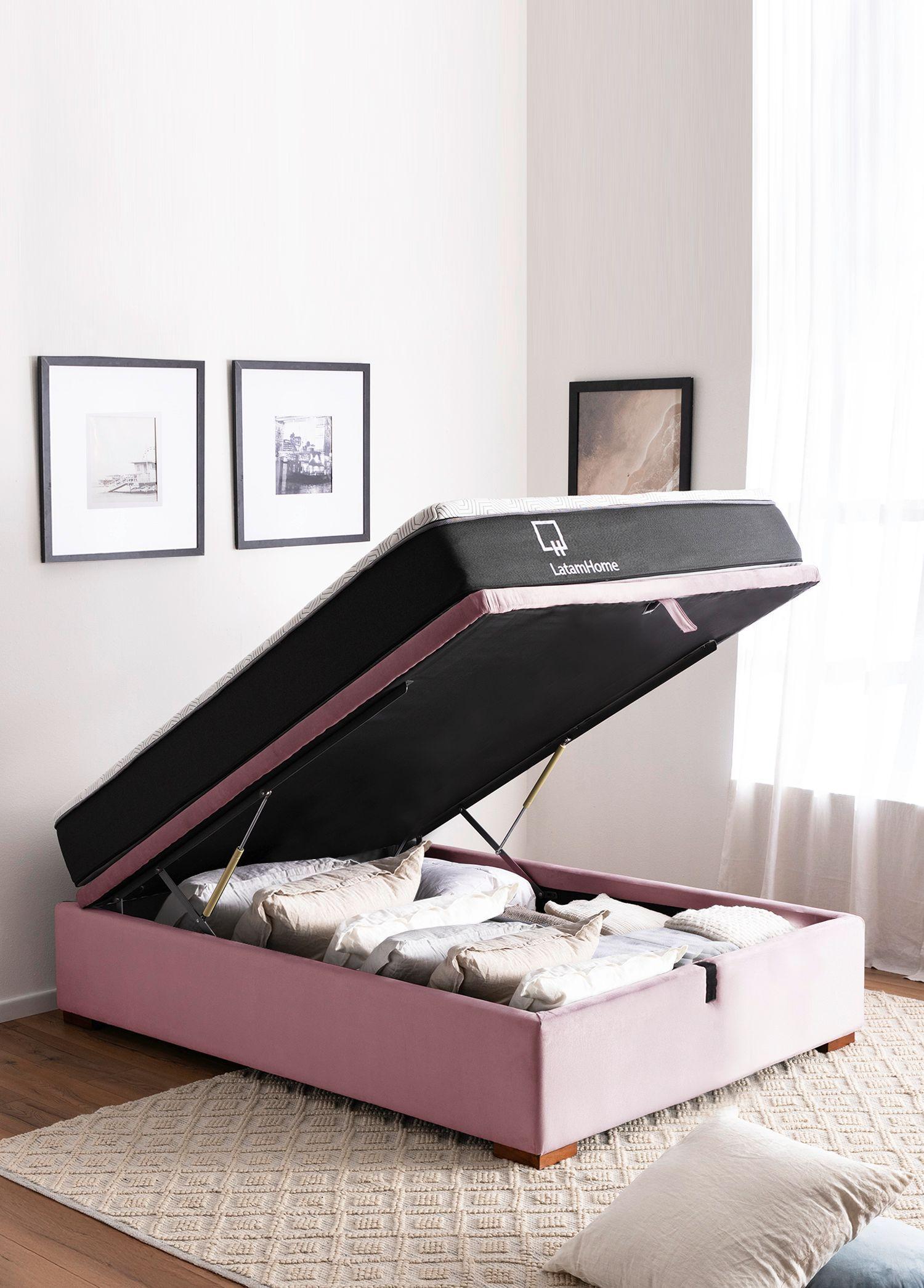 Cama Funcional Boxet Full 1,35 Mt Colchon Resortes New Top Funda Lavable-0