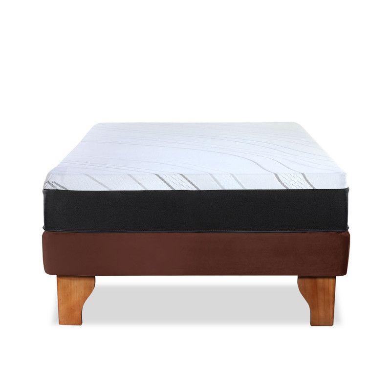 Cama Europea Zen Pro 1.5 Pza Tela Velvet Chocolate-2