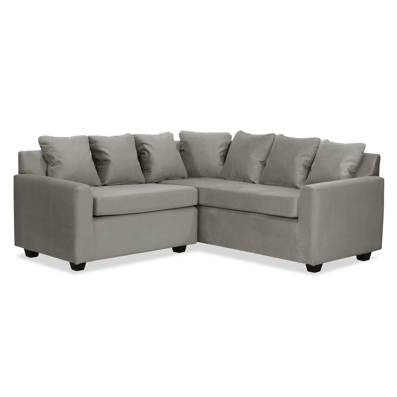 Seccional Lucca 3 Cuerpos Tela Velvet Gris-2