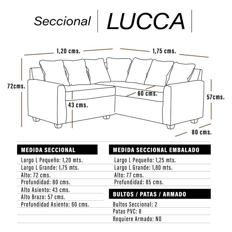 Seccional Lucca 3 Cuerpos Tela Velvet Gris-3