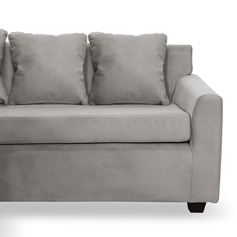 Seccional Lucca 3 Cuerpos Tela Velvet Gris-5