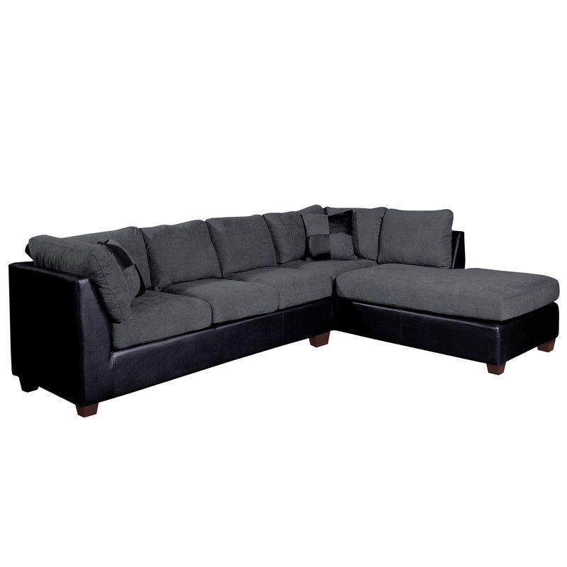 SECCIONAL PADUA DER PU NEGRO/TELA VELVET GRIS-3