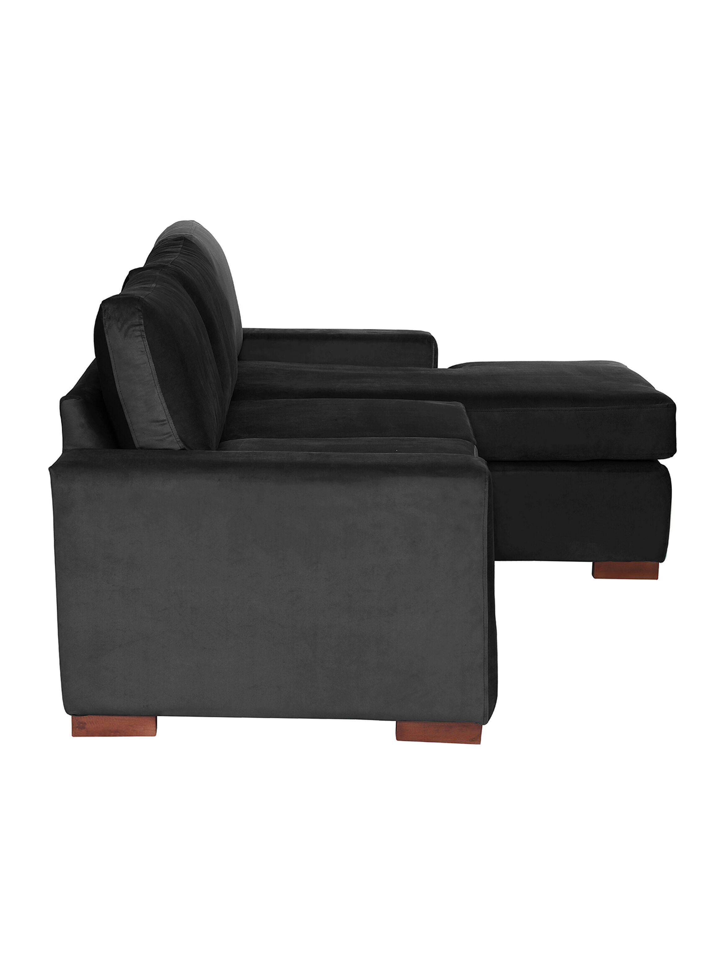 SECCIONAL DER LIVORNO TELA VELVET NEGRO-2