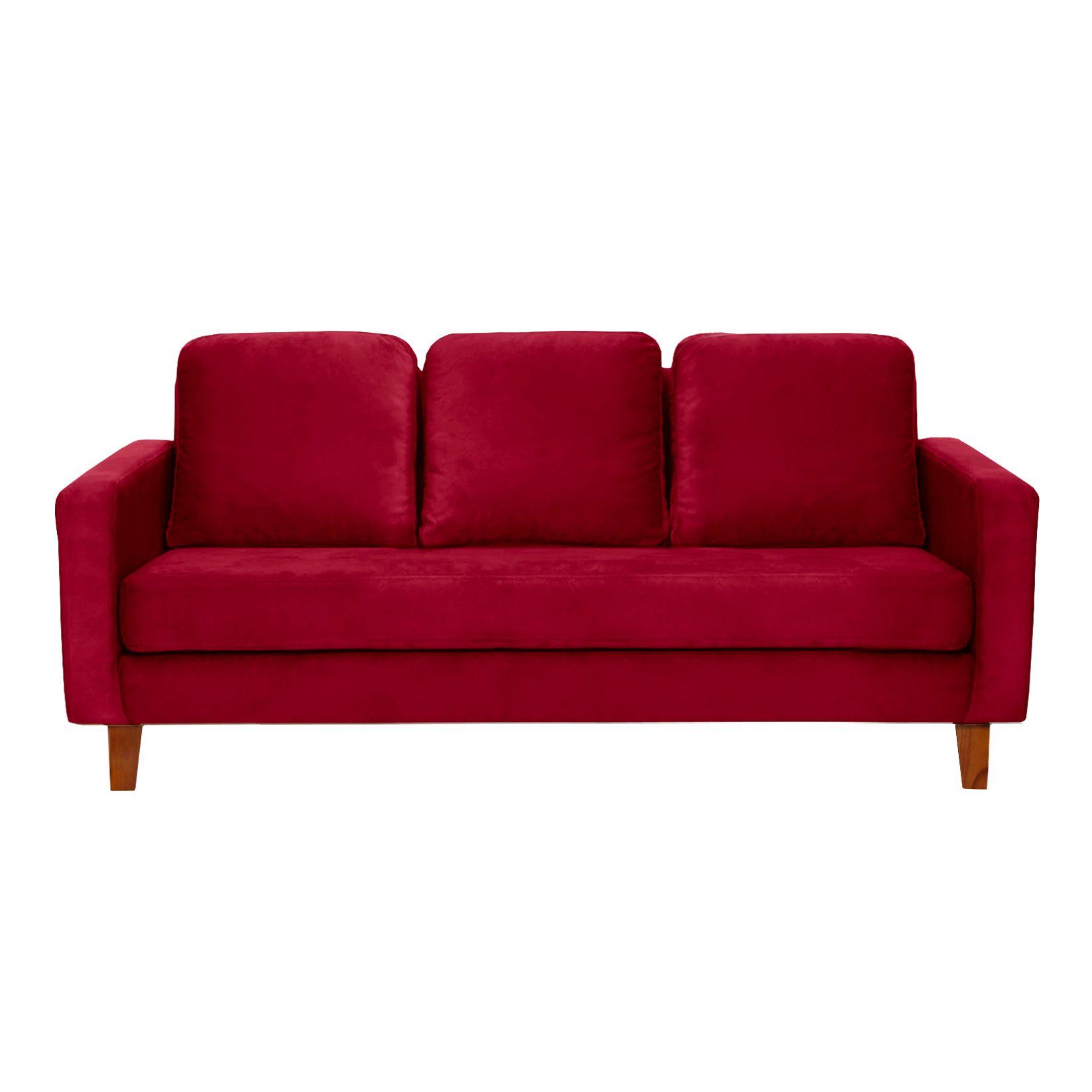 SOFA VENECIA 3C TELA VELVET ROJO-0