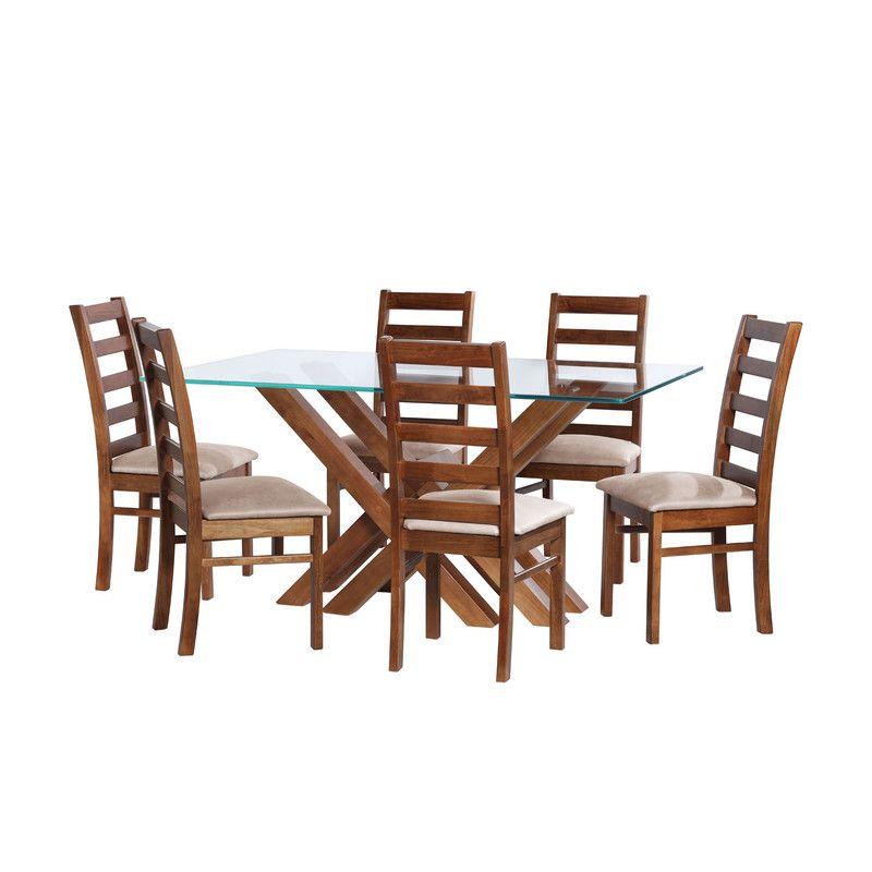 Juego De Comedor Merida 6 Sillas Burgos Cuero Kentucky  Beige-0
