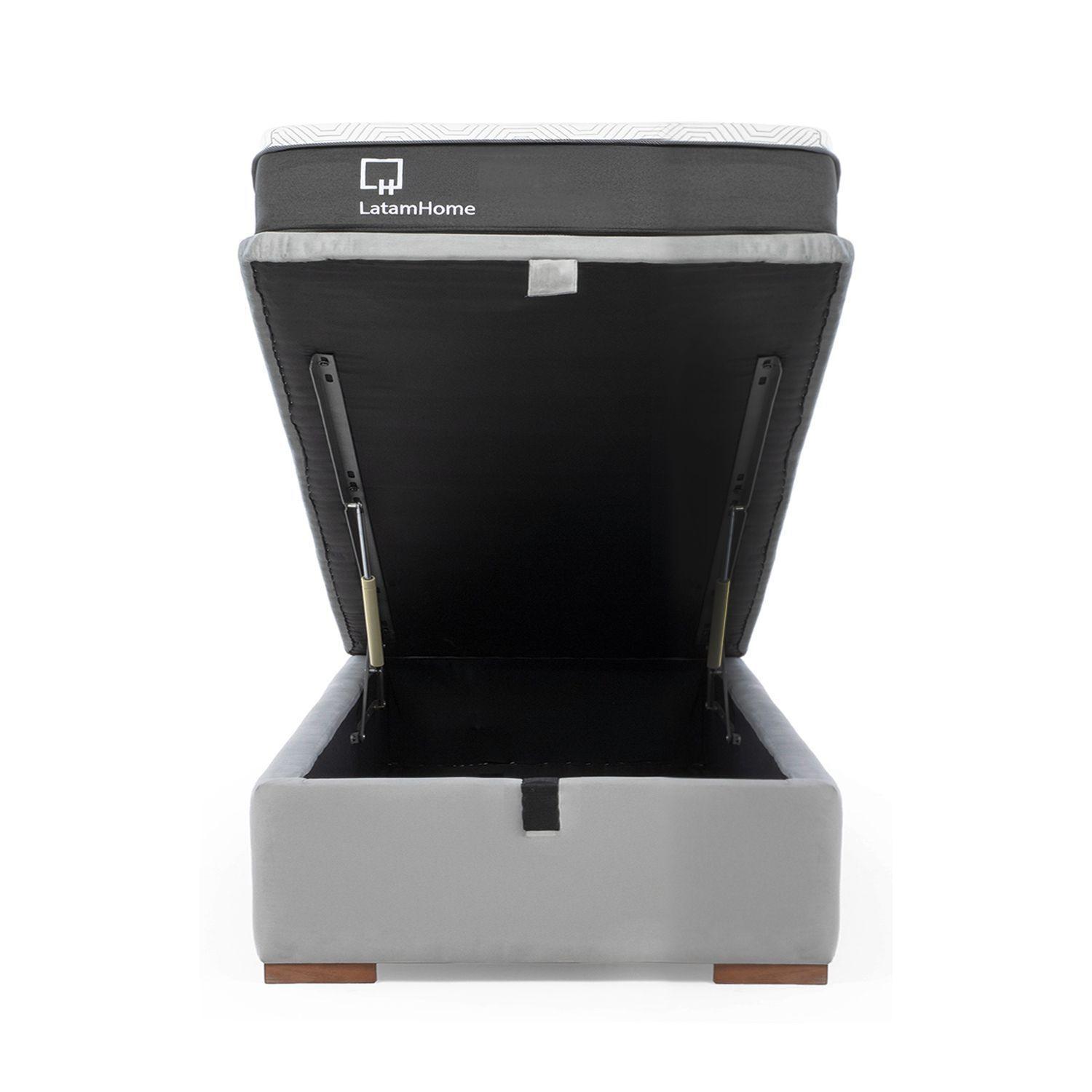 Cama Funcional Boxet 1 1/2 Plaza Colchon Resortes New Top Funda Lavable-1