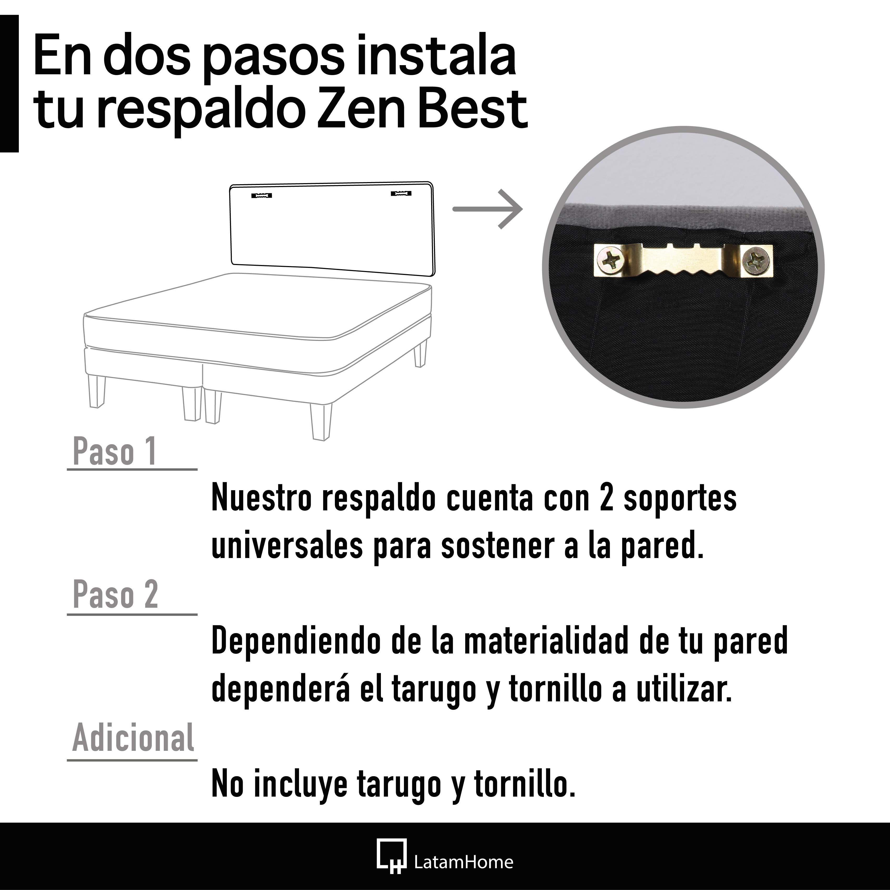 Combo Cama Cannon 2 Plazas Textil + Respaldo Tela Gris-2