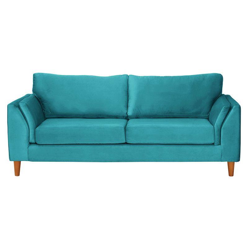 Sofa Milan 3C Con Resortes Pocket Tela Velvet Turquesa-0