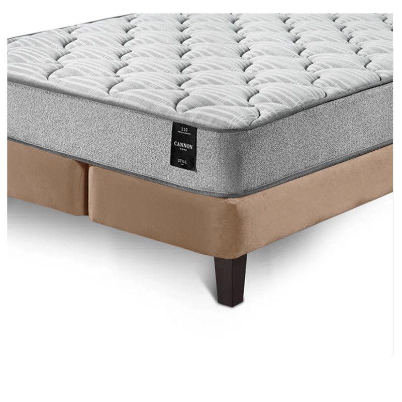 Combo Cama Cannon 2 Plazas Textil + Respaldo Tela Beige-7