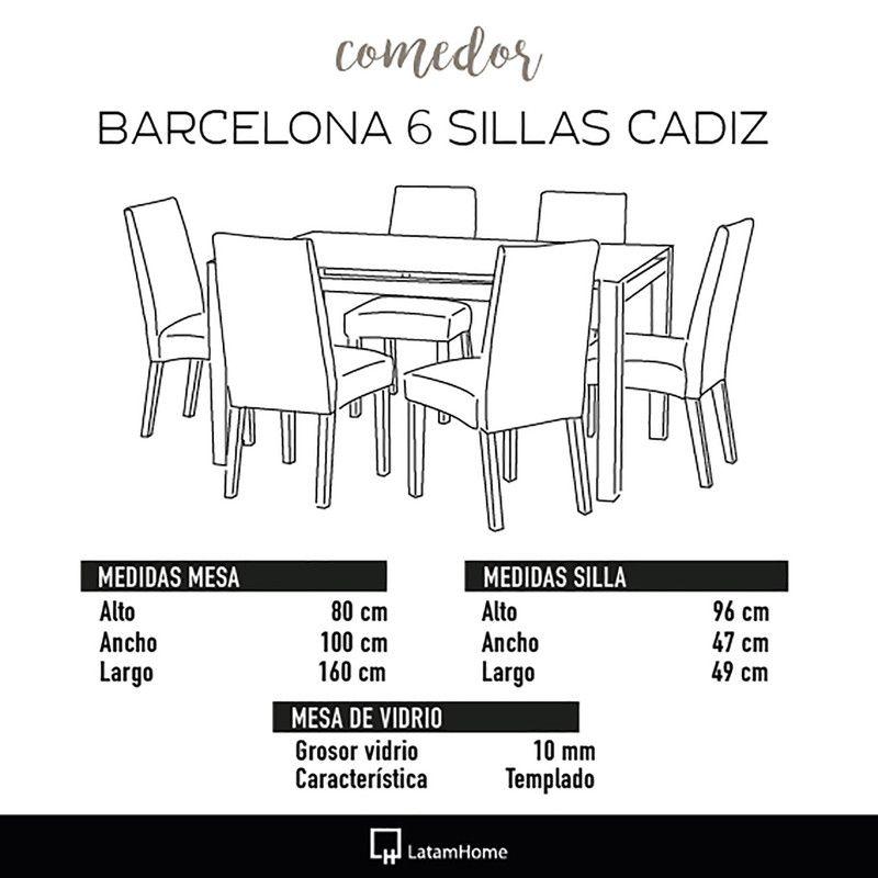 Juego De Comedor Barcelona 1600X1000 S/Cadiz Cuero Rojo-3
