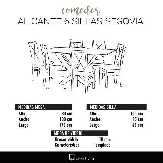 Juego De Comedor Alicante 6 Sillas Segovia Cuero Kentucky Cafe Claro-4