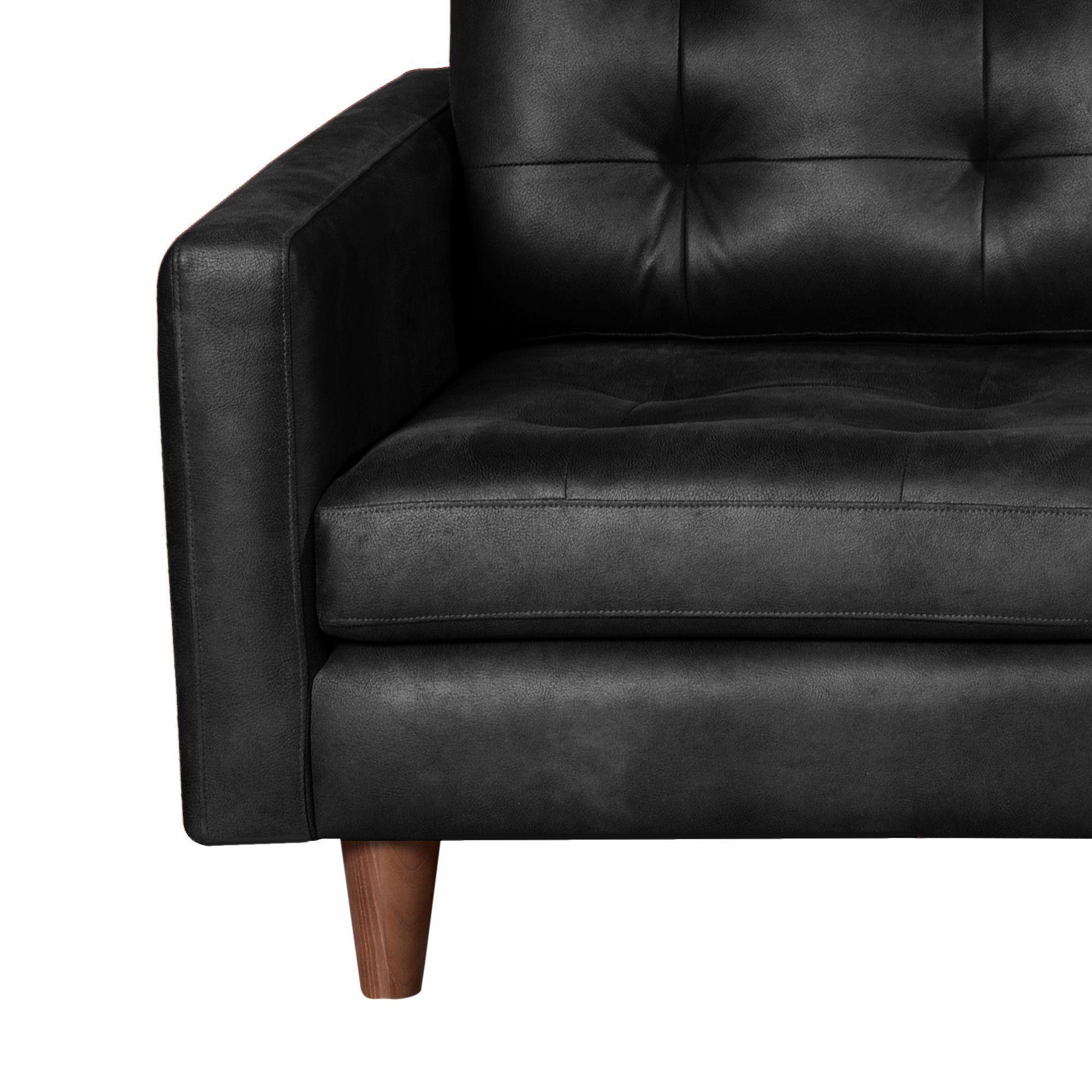 Sofa Seccional Derecho Napoles Cuero Ketucky Negro-4