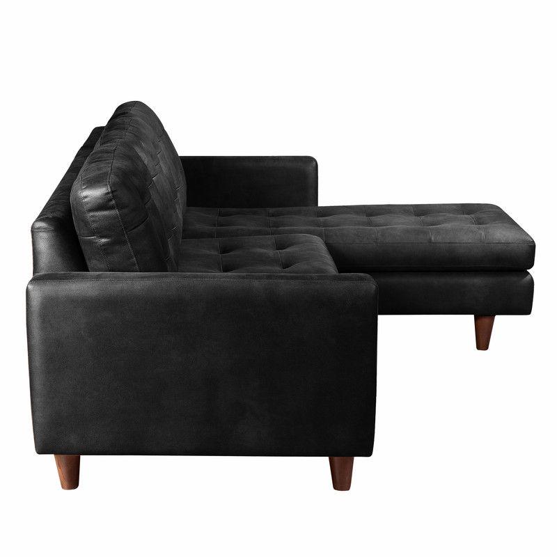 Sofa Seccional Derecho Napoles Cuero Ketucky Negro-2