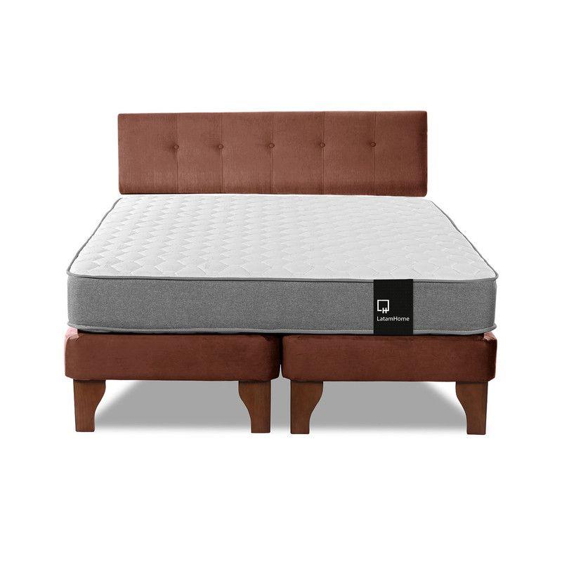 Cama Europea Zen Best Tela Velvet Chocolate 2 Plazas + Respaldo-4