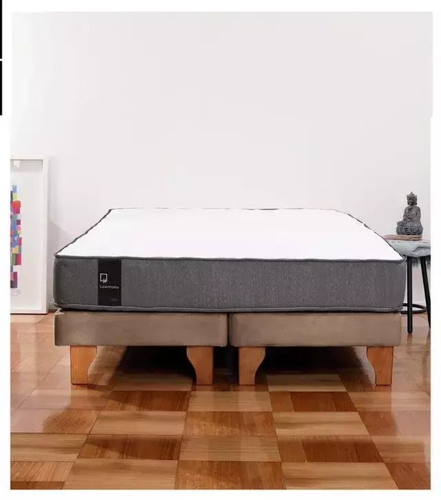 Cama Europea Zen Best 2 Plazas Colchon Resortes Base Dividida Tela-0