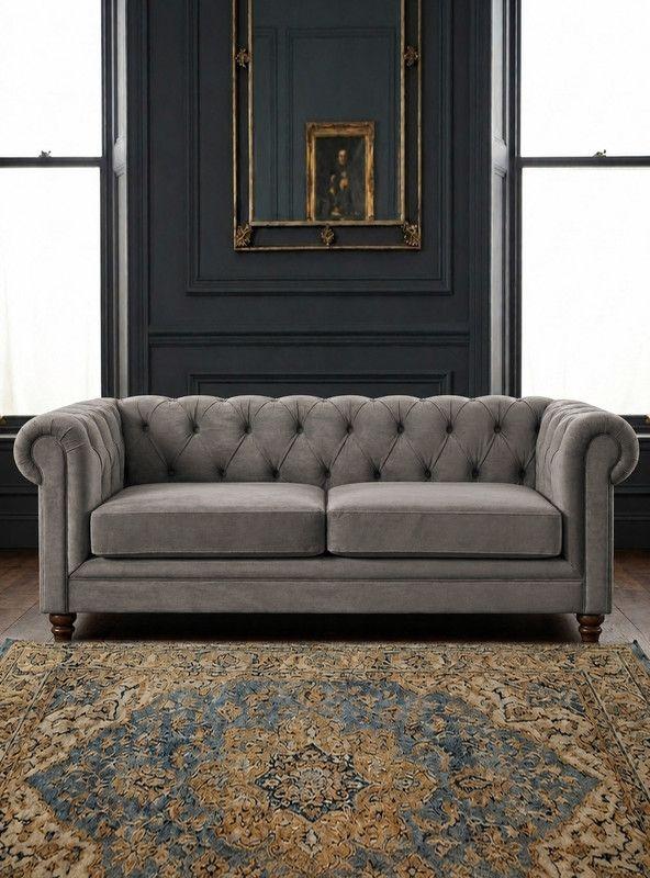 SOFA FLORENCIA 3C TELA VELVET GRIS-0