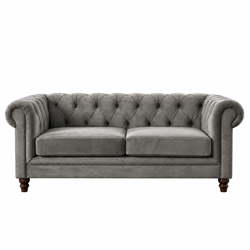 SOFA FLORENCIA 3C TELA VELVET GRIS-1