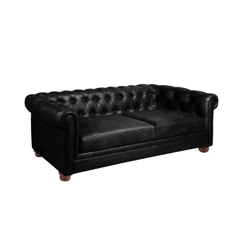 Sofa Florencia 3 Cuerpos Cuero Colorado Negro-2