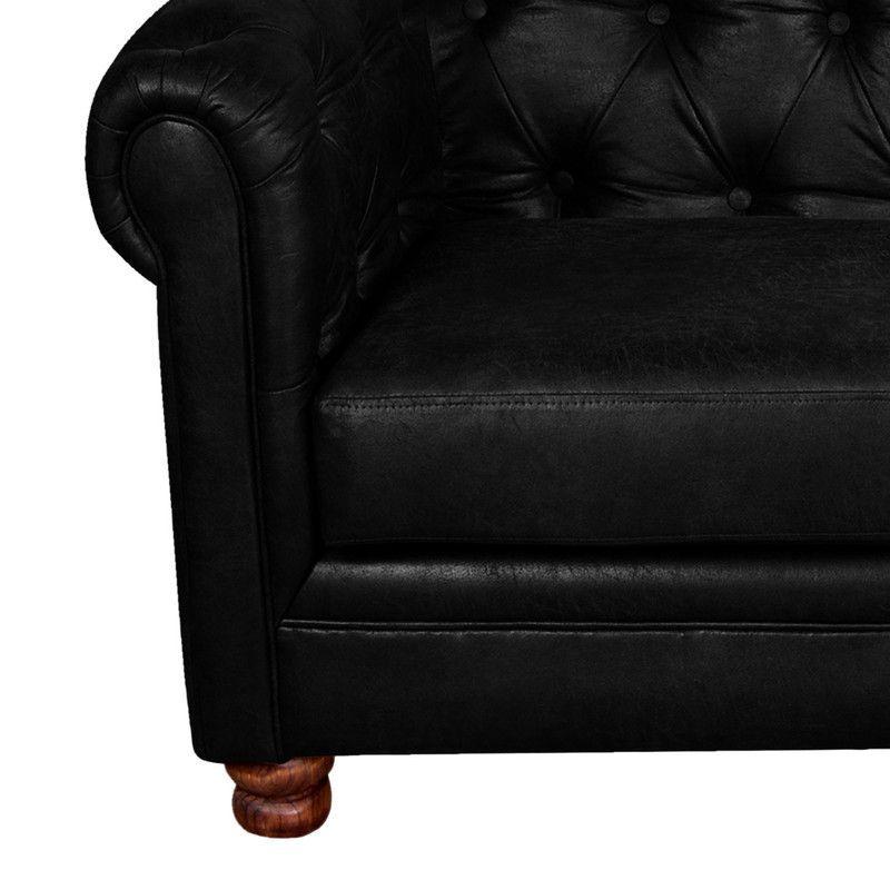 Sofa Florencia 3 Cuerpos Cuero Colorado Negro-3