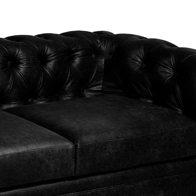 Sofa Florencia 3 Cuerpos Cuero Colorado Negro-4