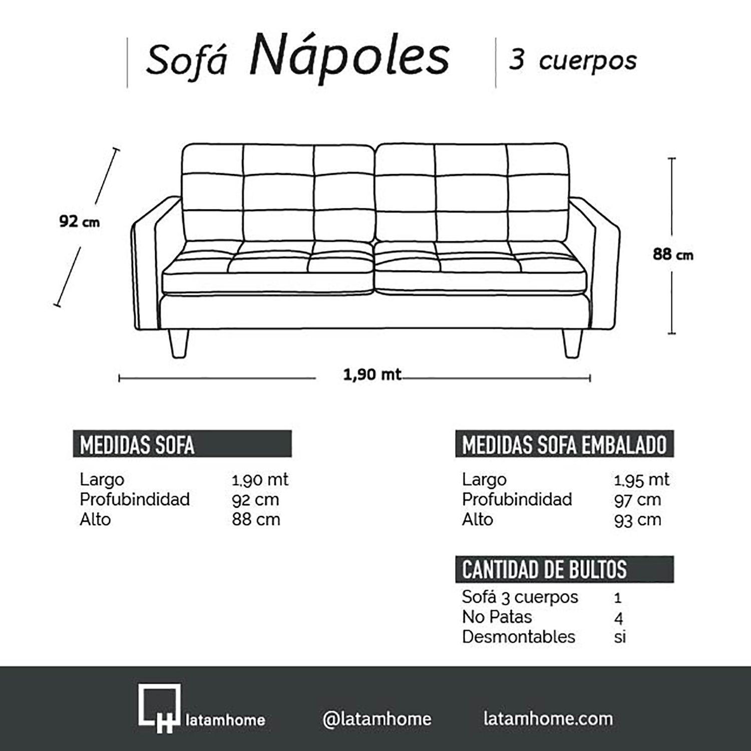 SOFA NAPOLES 3C TELA  VELVET-3