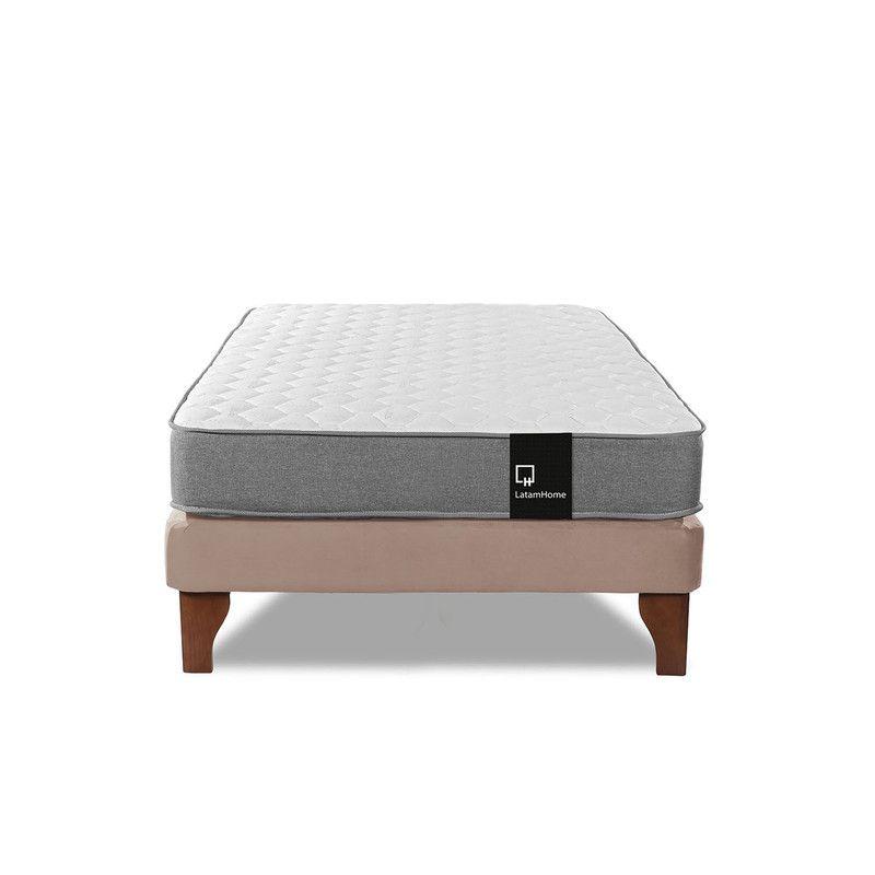 Cama Europea Zen Best 1.5 Plaza Tela Velvet Beige-3