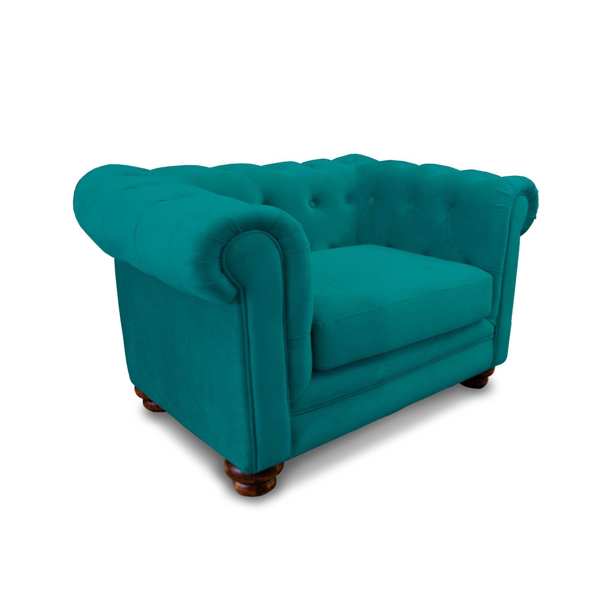 SOFA FLORENCIA 1C TELA VELVET TURQUESA-1