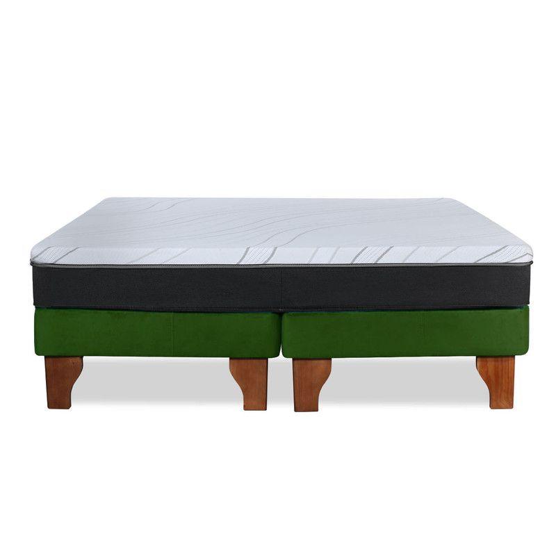 Cama Europea 2 Plazas Zen Pro 150x200 Cm Tela Verde-2