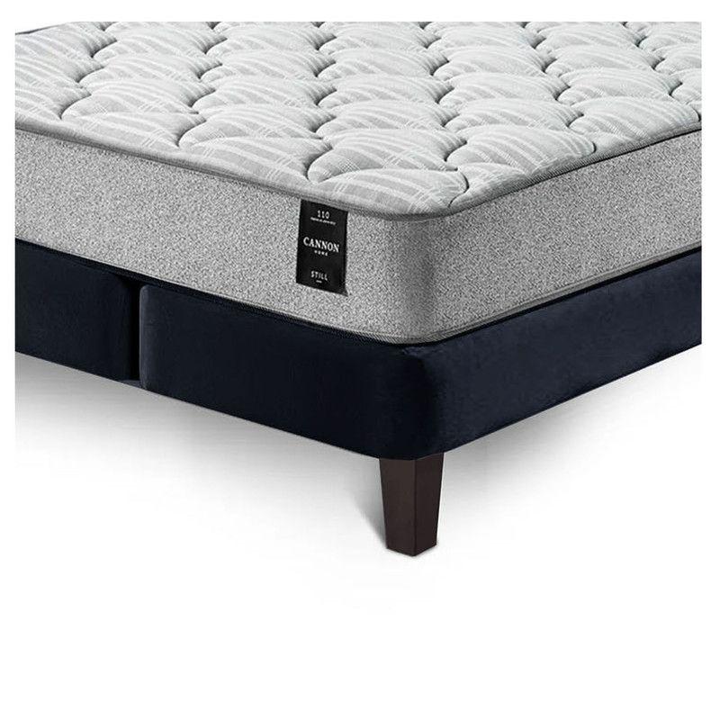 Combo Cama Cannon 2 Plazas Textil + Respaldo Tela Negro-7