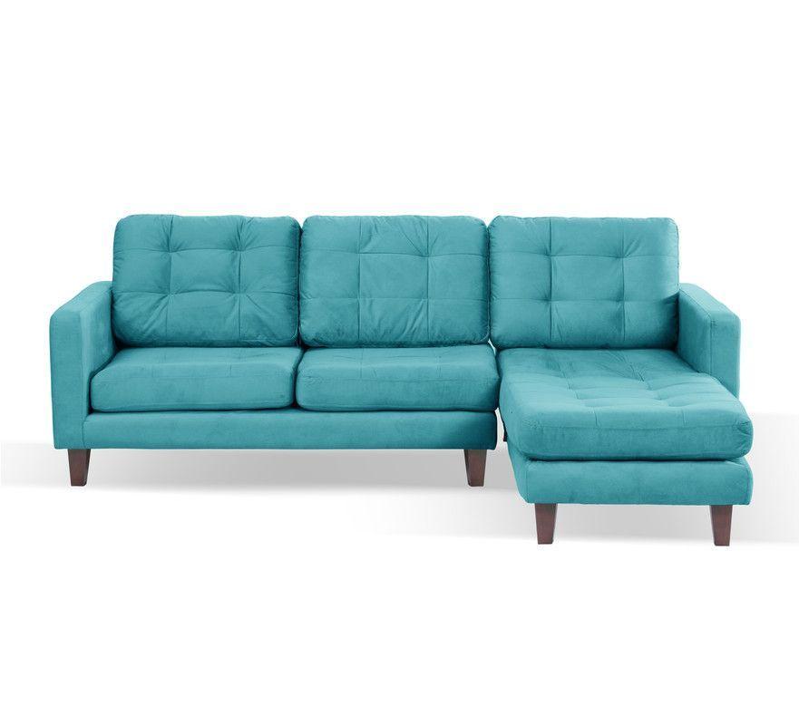 Sofa Chaiselong Der Napoles Tela Velvet  Turquesa-1