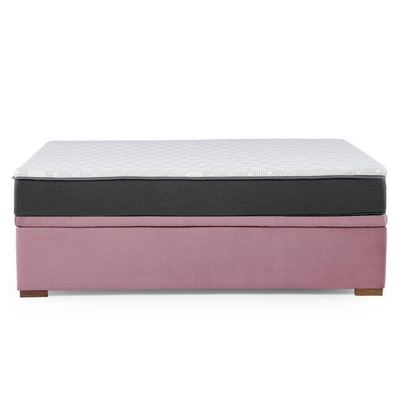 Cama Funcional Boxet 2 Plazas Base Dividida Colchon Resortes New Top Funda Lavable Palo Rosa-7