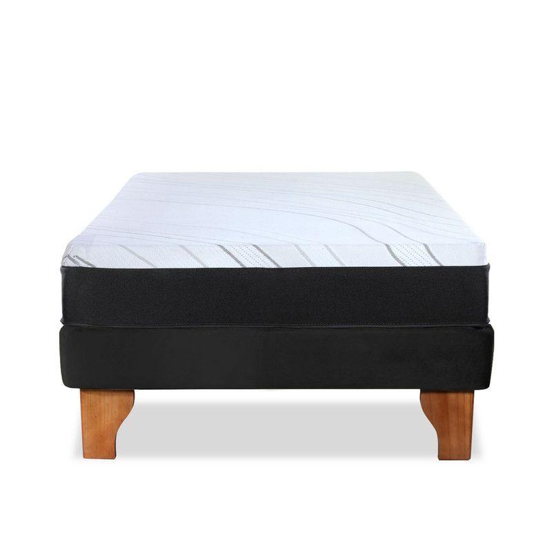 Cama Europea Zen Pro 1.5 Pza Tela Velvet Negro-2