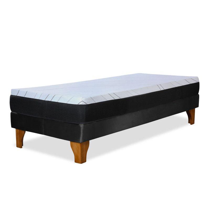 Cama Europea Zen Pro 1.5 Pza Tela Velvet Negro-3
