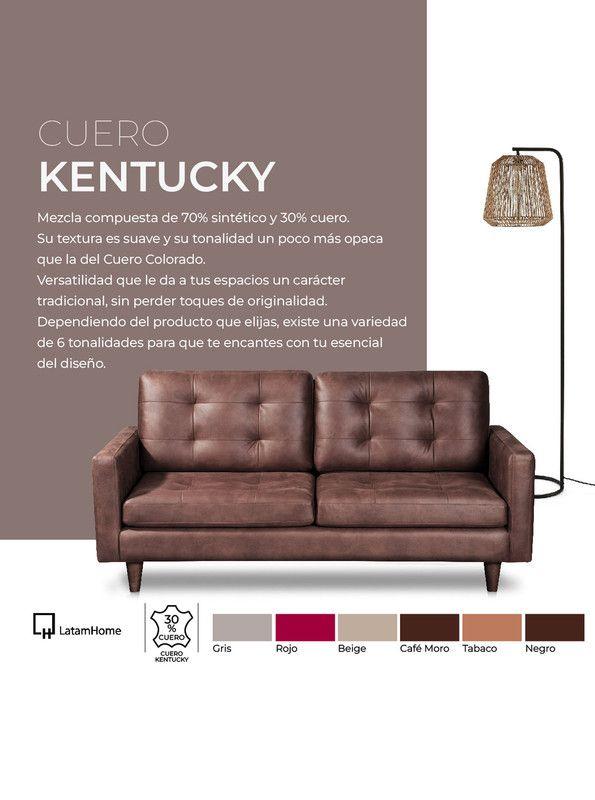 Sofá Cama Milan 2PL Cuero Kentucky Con Asiento de Resortes Pocket-6