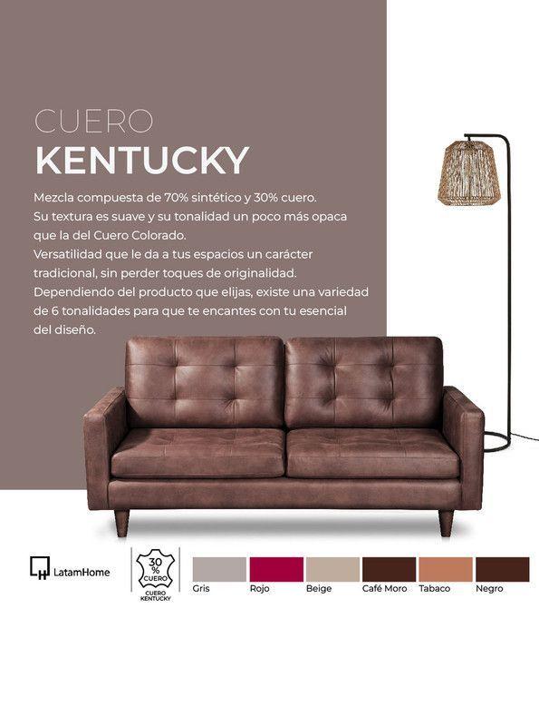 Sofá Cama Milan 2PL Cuero Kentucky Con Asiento de Resortes Pocket-6
