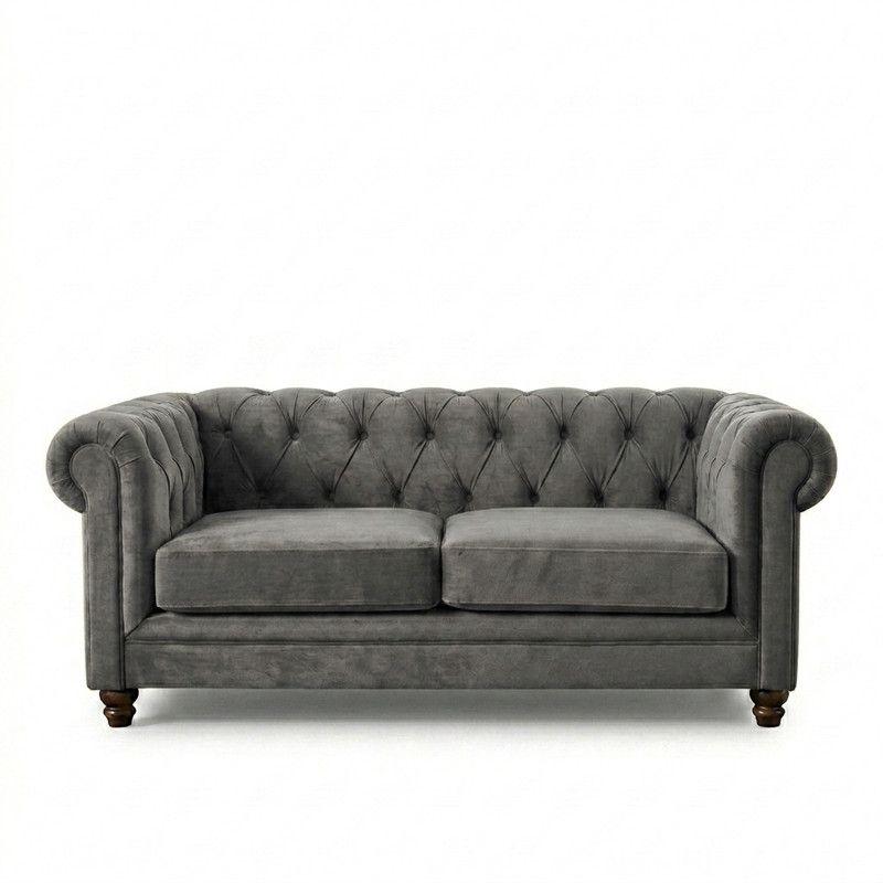 SOFA FLORENCIA 2C TELA VELVET GRIS-1