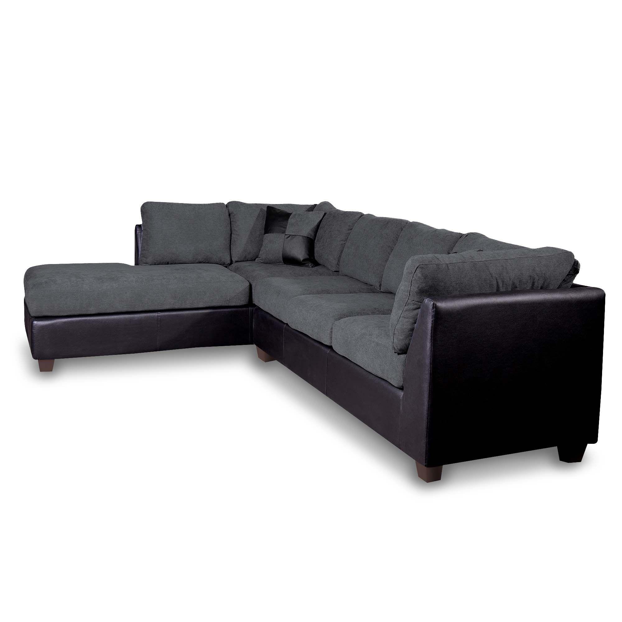 SECCIONAL PADUA IZQ PU NEGRO/TELA VELVET GRIS-2