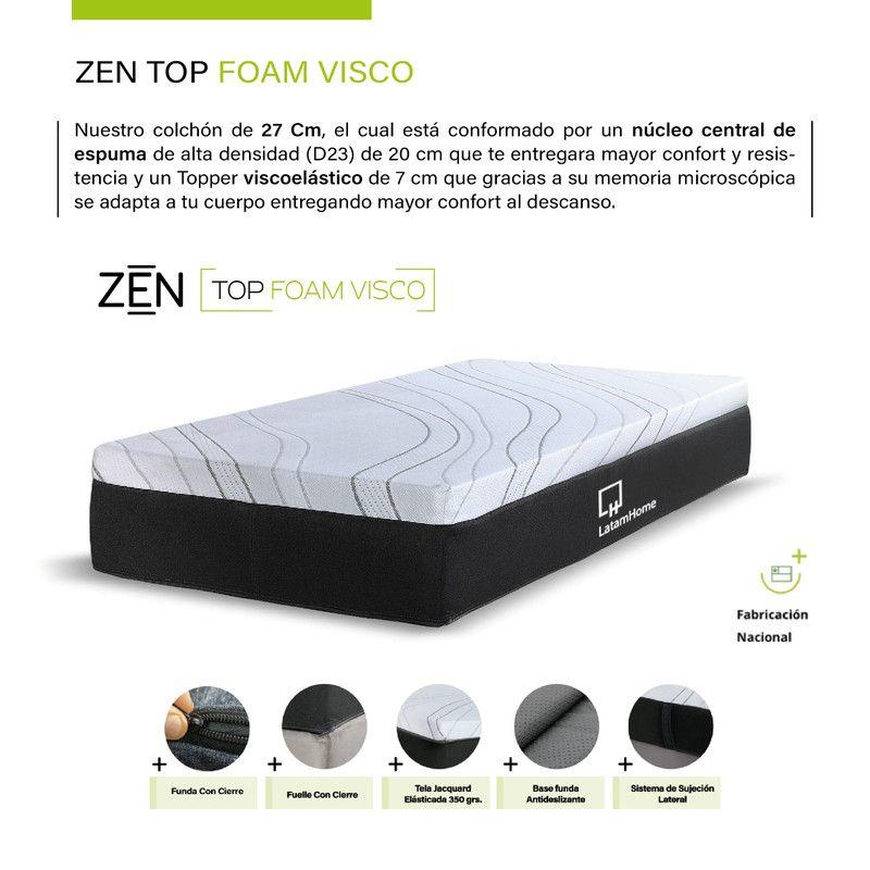 Camarote Zen Top Foam Visco Madera 1 Plaza Desmontable, Incluye 2 Colchones-3