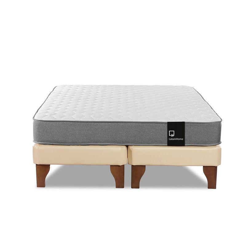 Cama Europea Zen Best Tela Pu Beige 2 Plazas-3