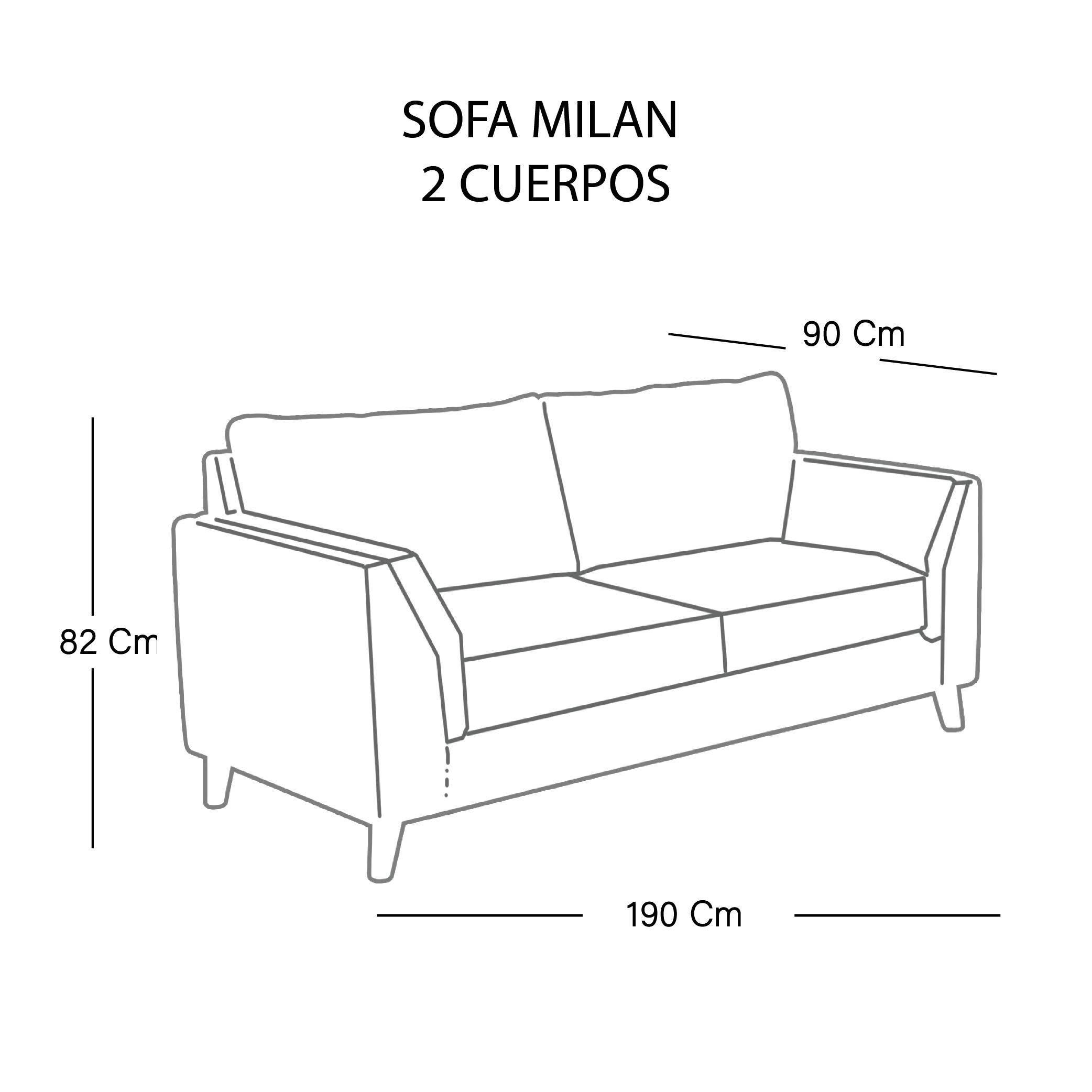 Sofa Milan 2C Con Resortes Pocket Tela Velvet Pistacho-2