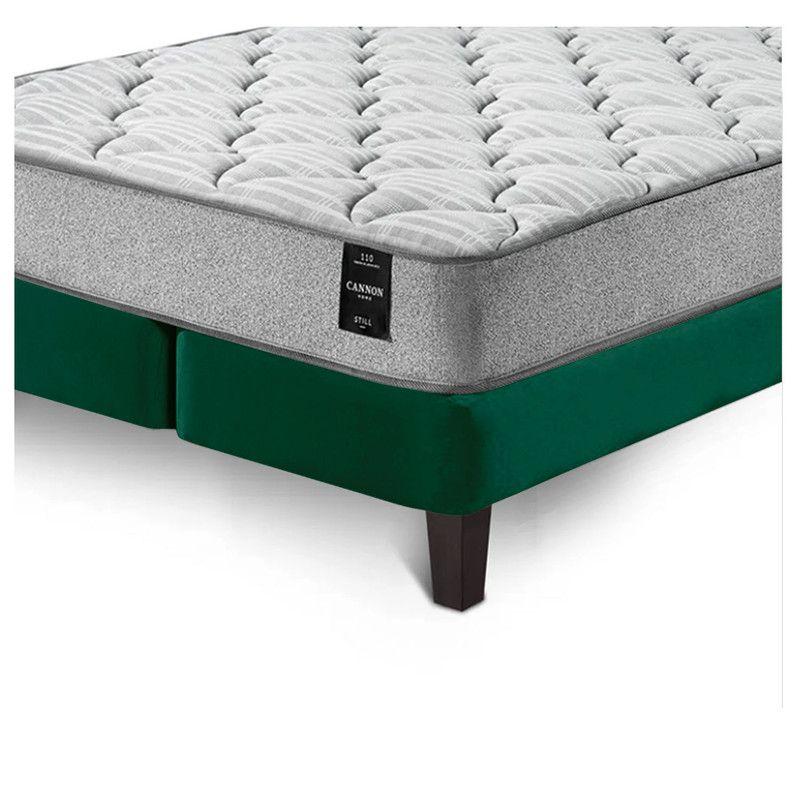 Combo Cama Cannon 2 Plazas Textil + Respaldo Tela Verde-7