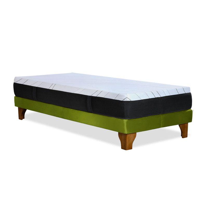 CAMA ZEN TOP FOAM HYBRID TELA PISTACHO 1 1/2PZA-2