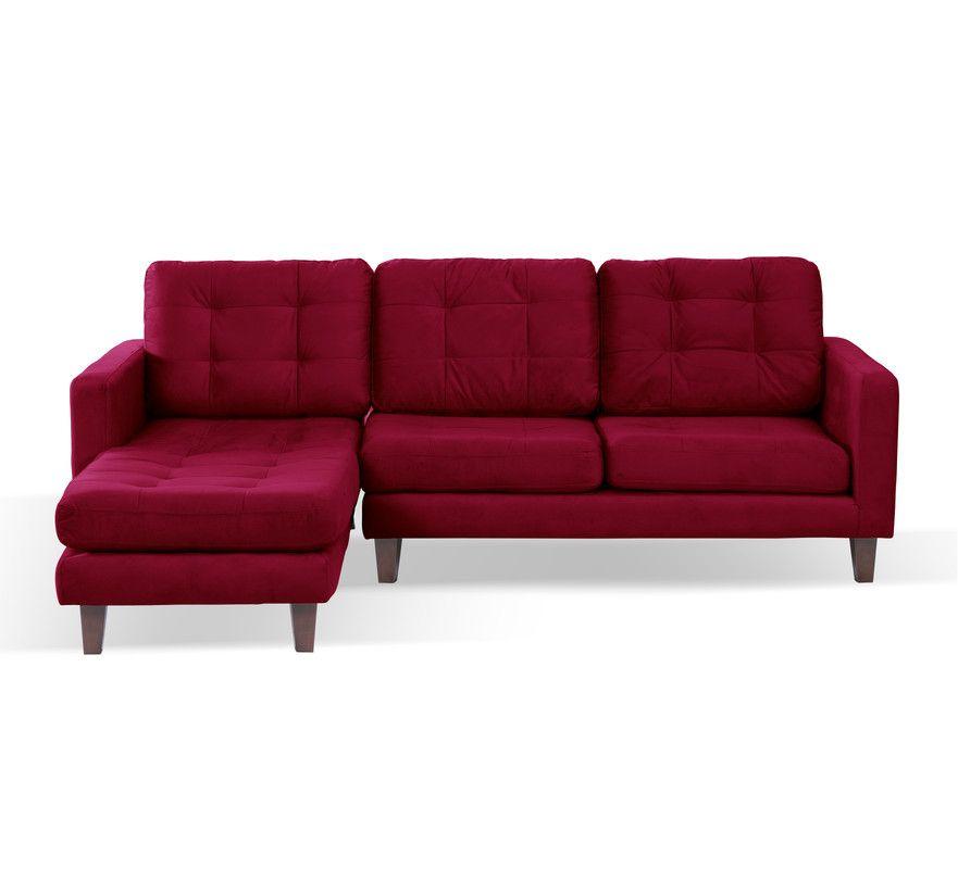 Sofa Chaiselong Izq Napoles Tela  Velvet  Burdeo-0