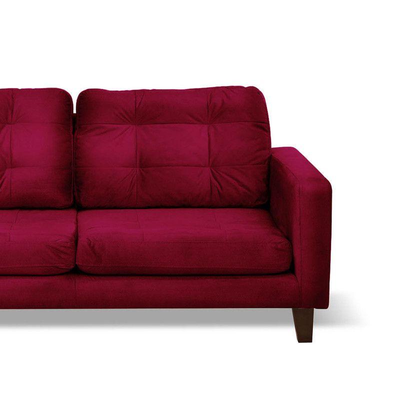 Sofa Chaiselong Izq Napoles Tela  Velvet  Burdeo-2